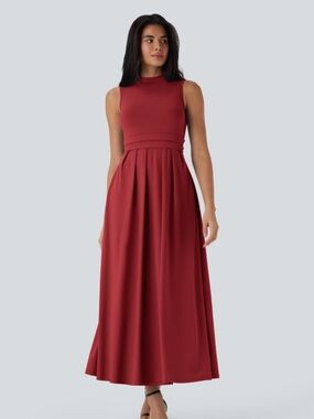 NWOT Halara Stand Collar Sleeveless Maxi Dress